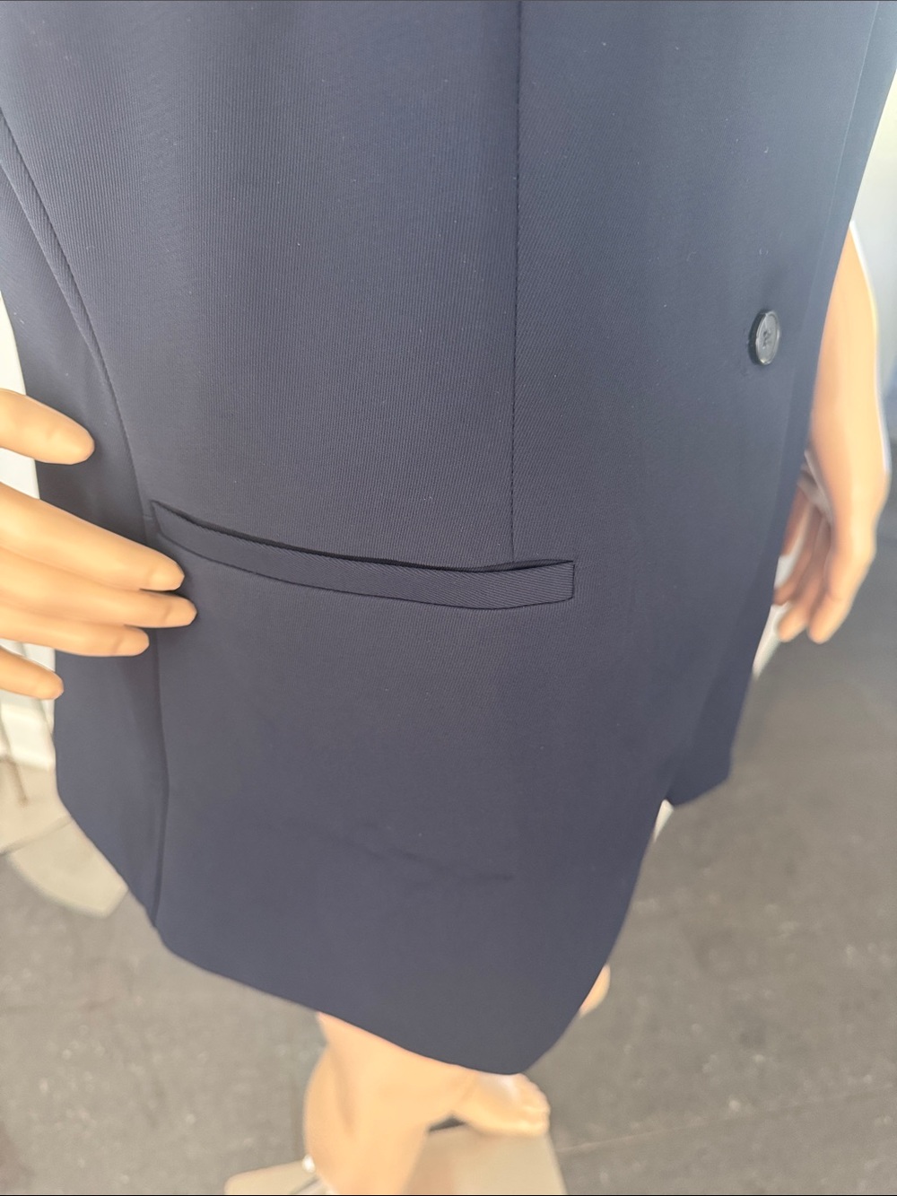 NWT Sleeveless Navy Button Vest - Picture 4 of 8